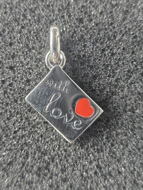 Thomas Sabo Silver 'With Love' Envelope Charm with Red Heart